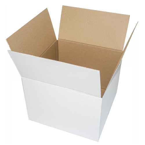 Faltkiste 400 x 300 x 300 mm - weiß - 2-wellig