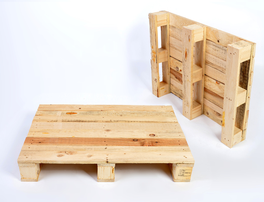 Holzpalette IPPC 800 x 600 x 130 mm - 1/2 Europaletten-Maß